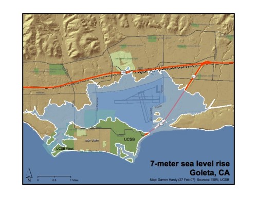 Goleta 7 meter sea-level rise map