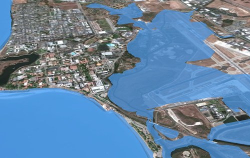 At 3 meters, the airport is under water.